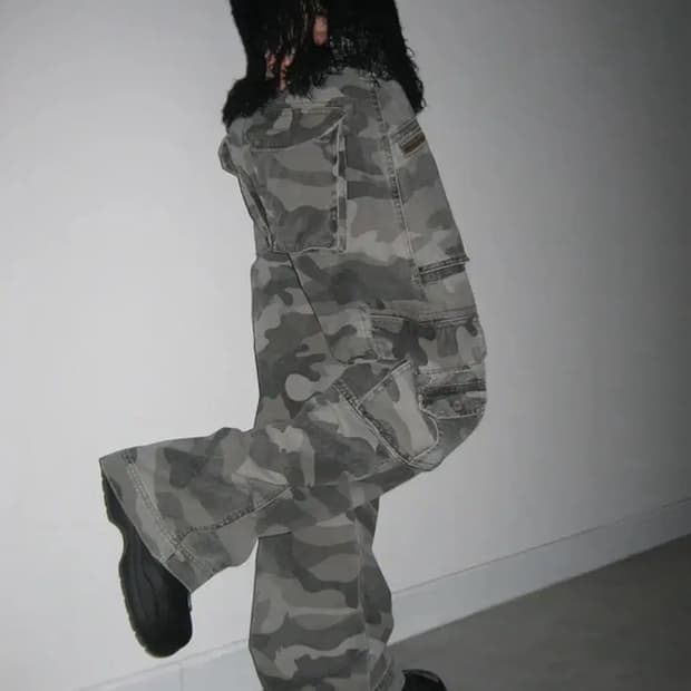 이오엔 빈티지 카모 팬츠 블랙 M