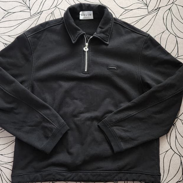 솔리드옴므 남성 하프집업 블랙 105