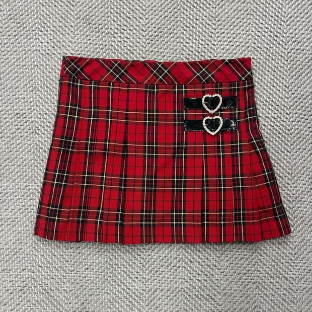 갸루 펑크 체크 미니 스커트 v2615