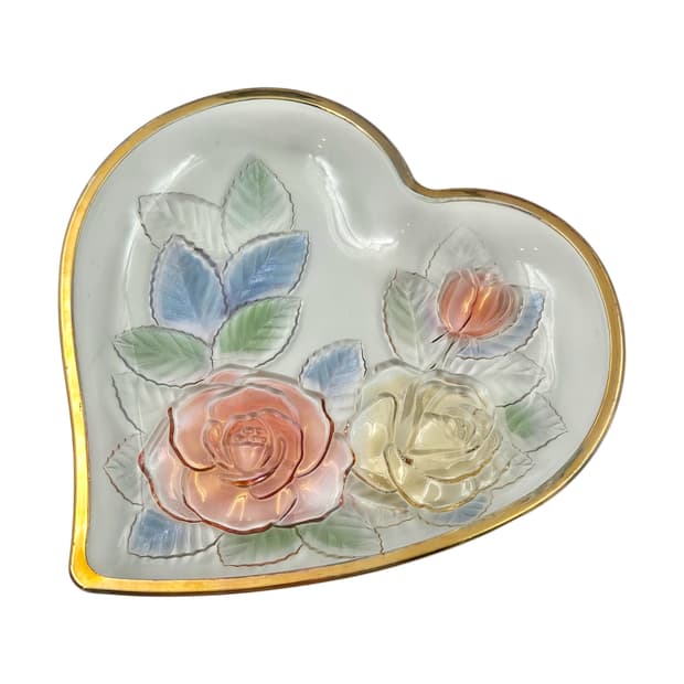 80s 소가 레트로 컬러 로즈 하트 접시 1p