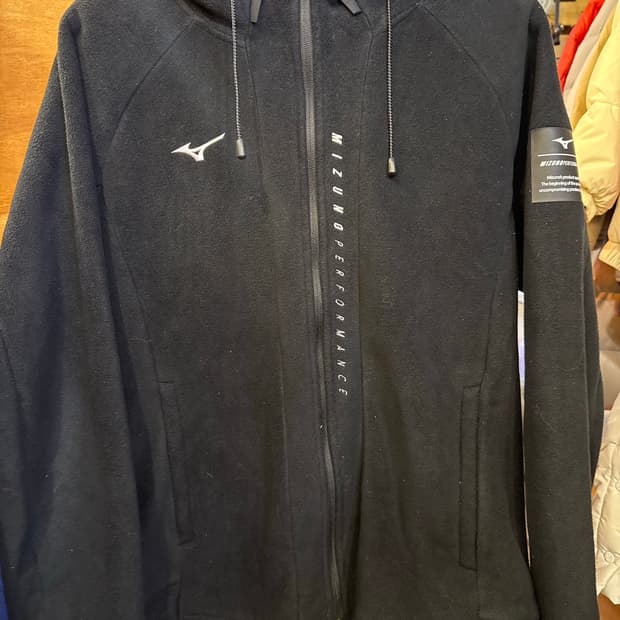 미즈노 퍼포먼스 블랙 후리스 후드집업