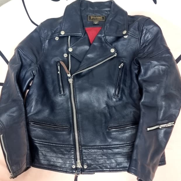 디아프바인 블루 소가죽 라이더 자켓(95)