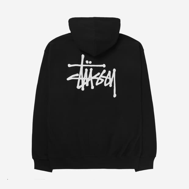 스투시 베이직 후드티 블랙