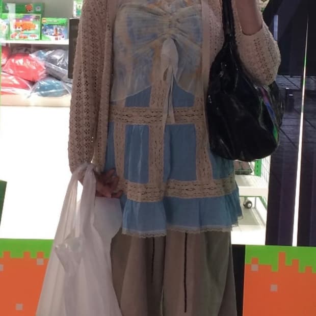 빈티지) 레이스 포인트 나시 슬립 (스카이 블루)