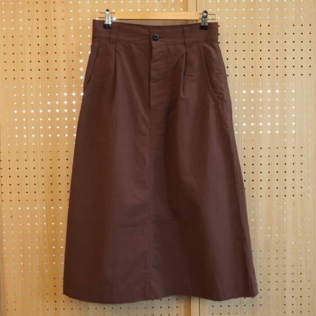 Mhl 버건디 미디스커트