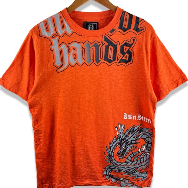 JPN 오리엔탈 드래곤 레터링 날개 반팔티셔츠3024