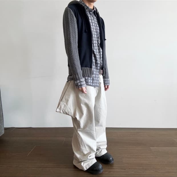 Waffle Knit Fleece-Lined Zip-up Hoodie