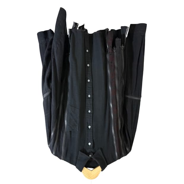 Rebuild by Needles 7cut Zip 와이드 셔츠 블랙