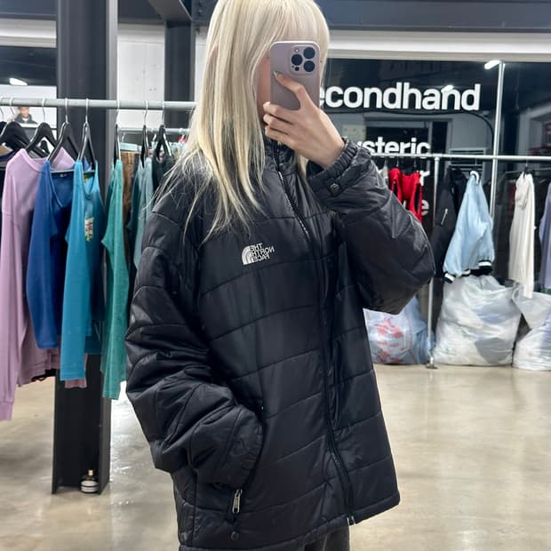 노스페이스 블랙 퀄팅 패디드 자켓 