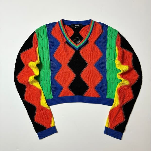 베르수스 베르사체Versus Versace 컬러 블록크롭니트 PN8773