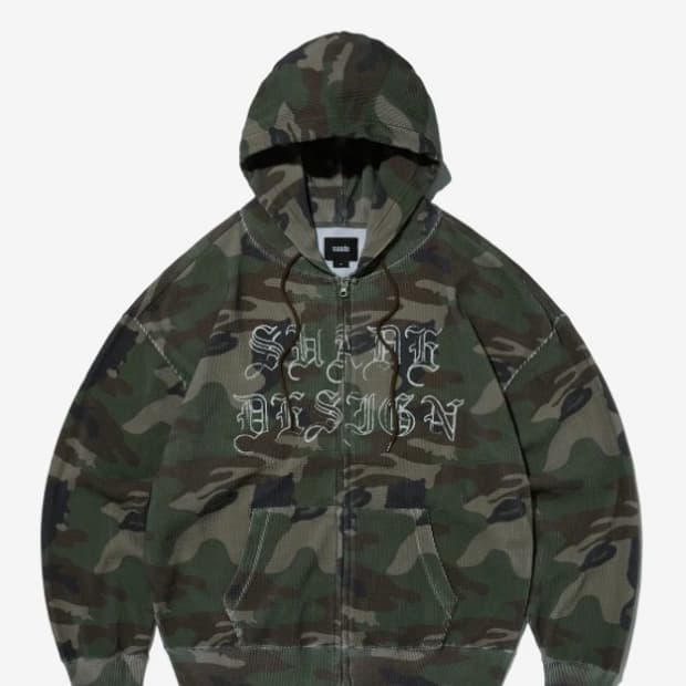 [새상품,M] 스웨이드 SUADE 써멀 카모 후드 집업