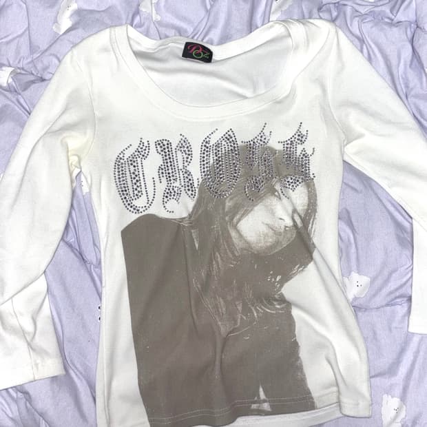 y2k 화이트 롱슬리브 딱붙티