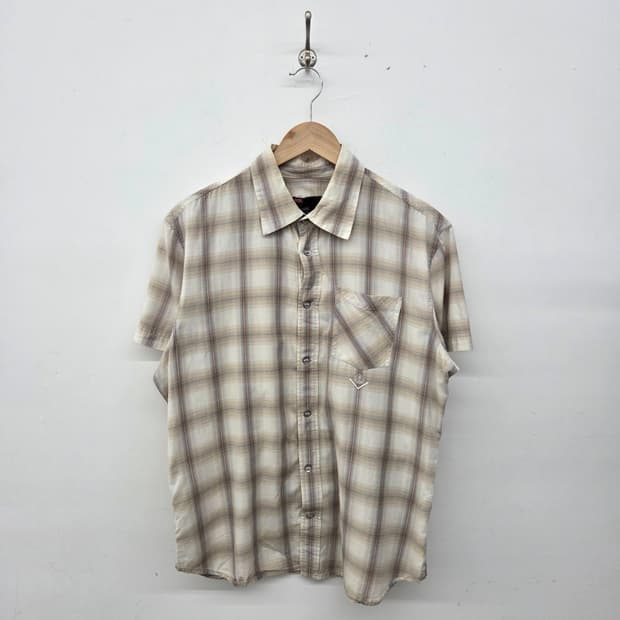 디젤 체크 반팔 셔츠 여XL