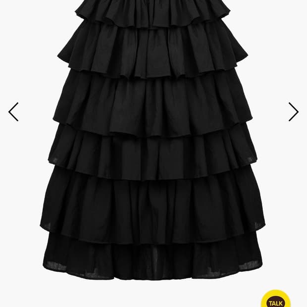 러프넥 LONG CANCAN SKIRT BLACK 캉캉 스커트