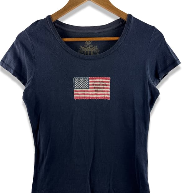 폴로진스컴퍼니 네이비 성조기 딱붙 티셔츠2629