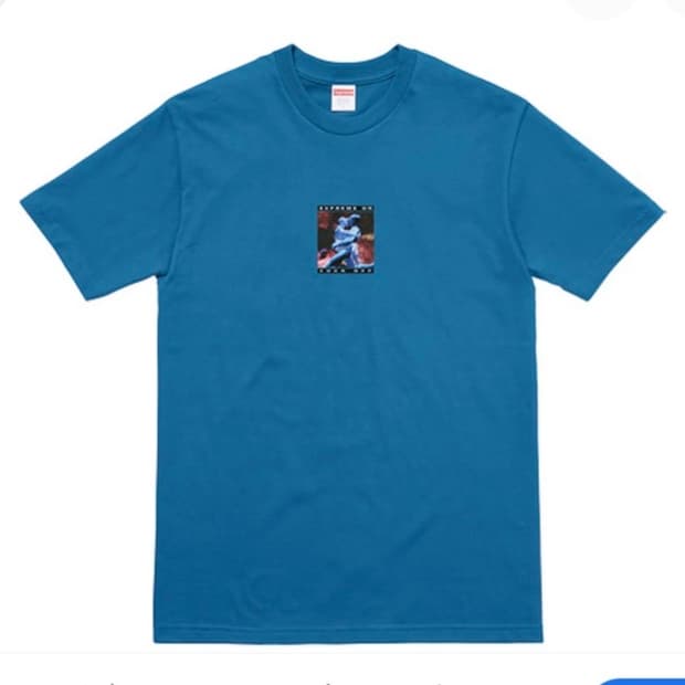 (L)슈프림 17SS Cyber Tee 딥 블루