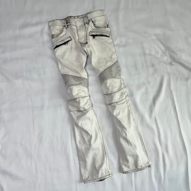 BALMAIN PARIS 바이커진 화이트 워싱