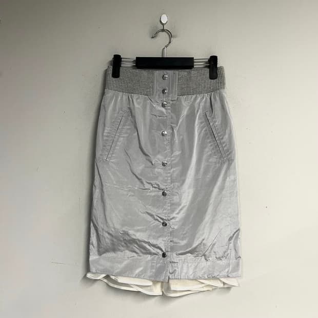 SACAl chiffon layering mid skirt
