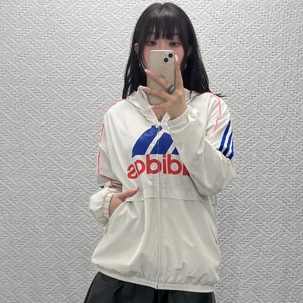 아디다스 올드스쿨 레트로 빈티지 00s 바람막이 자켓 100 C12512