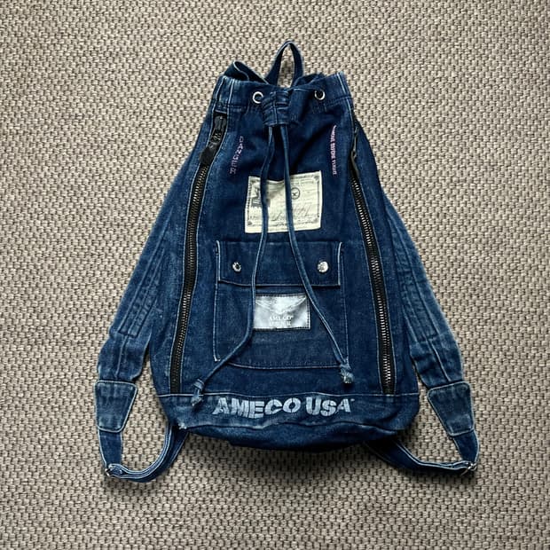 AMECO 아메코 USA 데님 드로우스트링 백팩