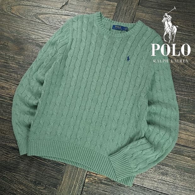 [폴로 랄프로렌] 포니 로고 자수 케이블 꽈배기 니트 M20139