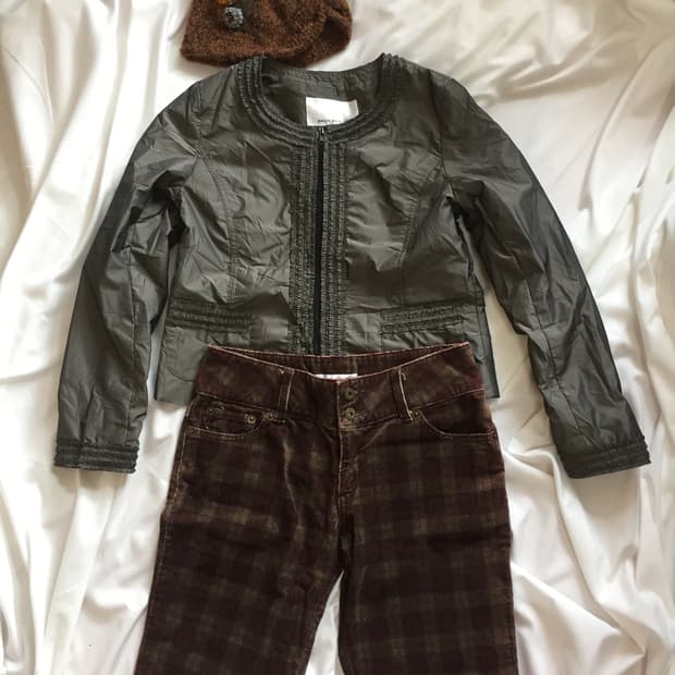 Colza 체크 오부바지