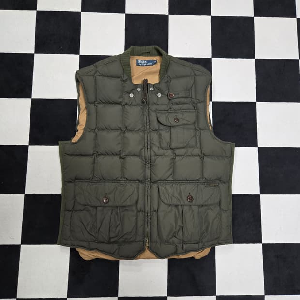 L 폴로랄프로렌 헌팅 밀리터리 오리털 다운 베스트 카키