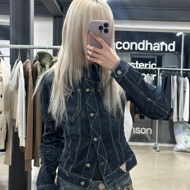 게스(GUESS) y2k 2000s 빈티지 워싱 데님 자켓