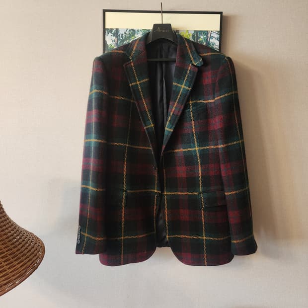 폴로 랄프로렌 멀티체크 자켓 42R made in italy