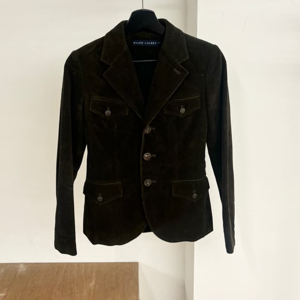 랄프 로렌 다크 카키 코듀로이 자켓