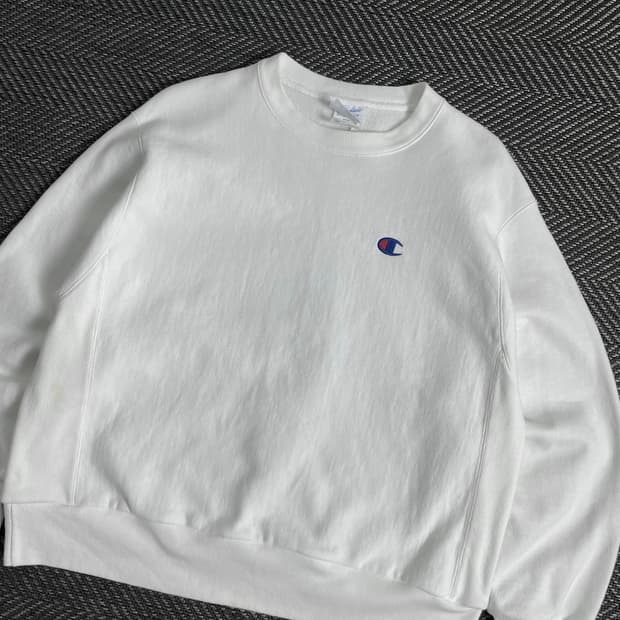 챔피온 리버스위브 미니멀 스웻 셔츠 화이트y 2871