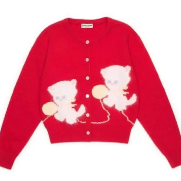 졸리레이드 캐시 가디건 새상품 레드