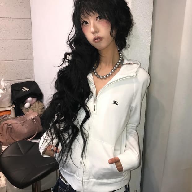 Burberry High Neck Hood Zip-Up