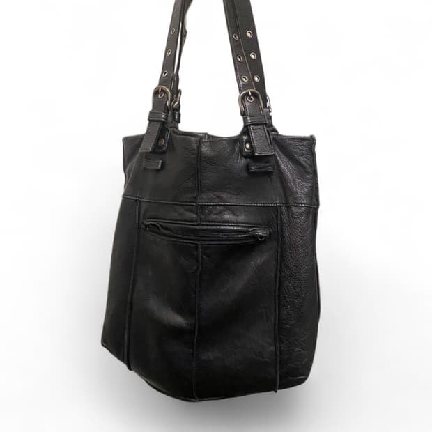 벨티드 숄더 소가죽 토트백 y2k 릭 또는 요지