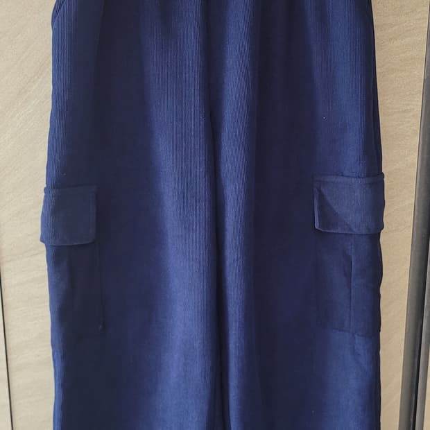 👔남성m-xl사이즈👔네이비 골덴 카고 와이드 팬츠(포켓4개)