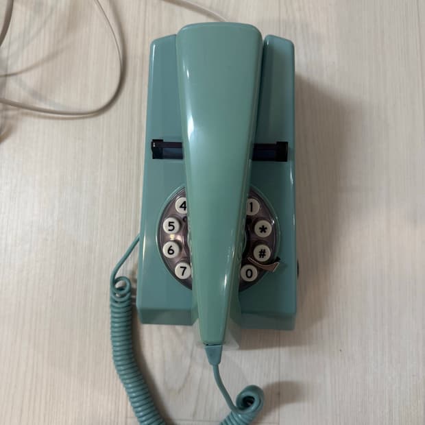 TrimPhone 빈티지 민트색 벽걸이 다이얼 전화기