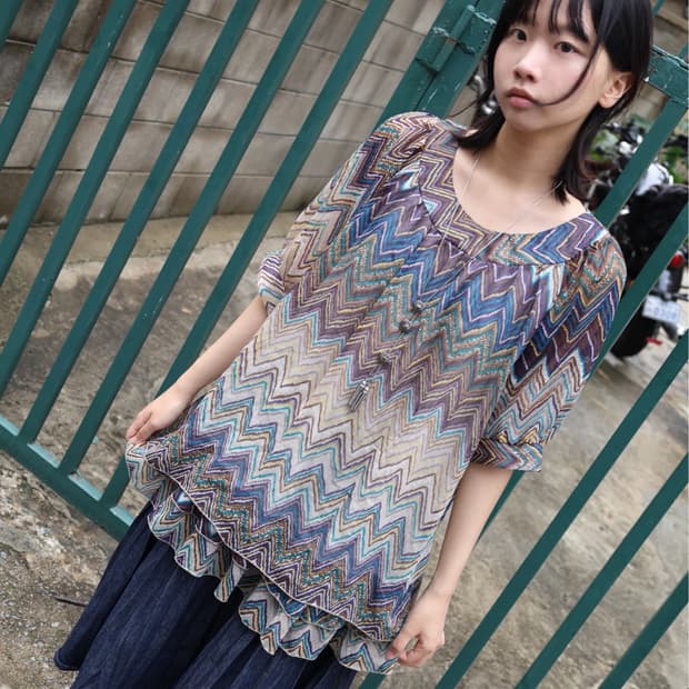 Ethnic ruffled layered blouse