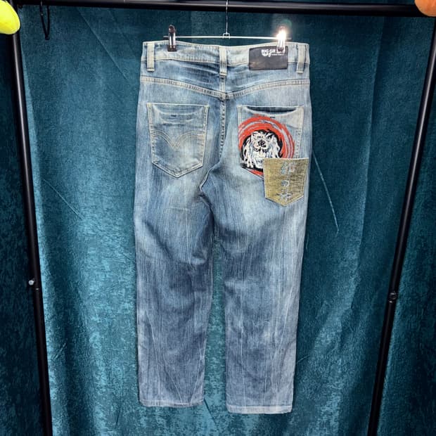 (31) 재패니즈 오니 자수 데님 팬츠 made in JAPAN