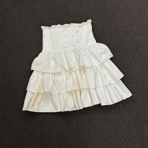 OS)Japanese vintage 여성 하이웨스트 캉캉 스커트(단추)