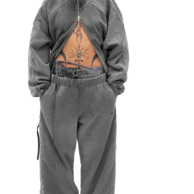 604service beaded track pants grey s