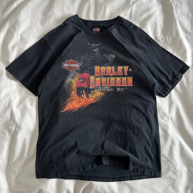 [L] 90s-00s 빈티지 할리데이비슨 freakin hot 티셔츠