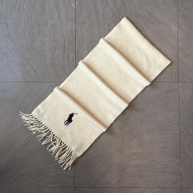 폴로 이태리 생산 블랙 렘스 울 머플러 목도리