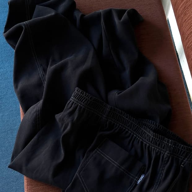 Fake suede fatigue design easy pants