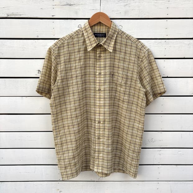 Yves Saint Laurent 입생로랑 체크 반팔 셔츠