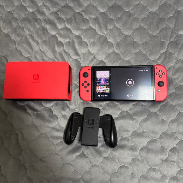 닌텐도 스위치 oled 마리오 레드 풀박 +게임6종