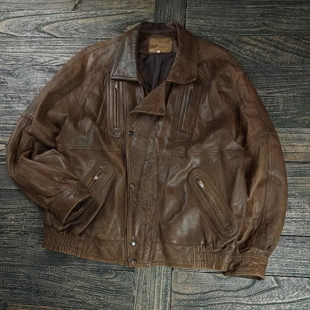 [빈티지] 리업 쉽스킨 레더 양가죽 빈티지 레더 자켓 브라운 M18173