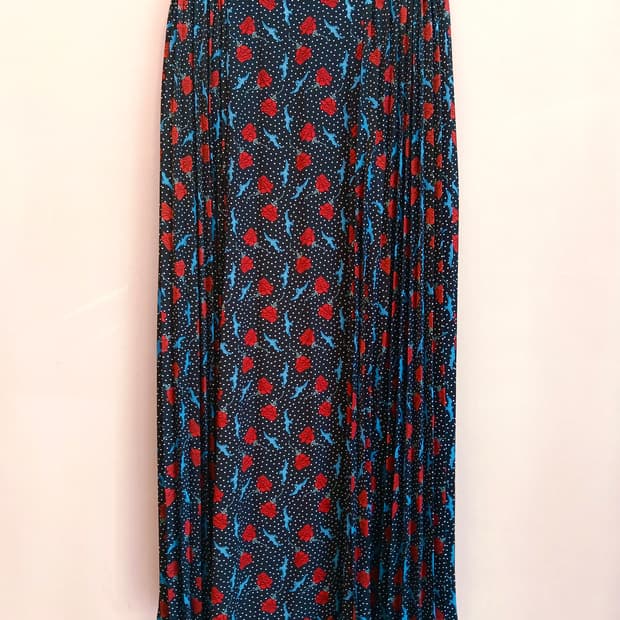 GU×UNDERCOVER 로즈 버드 플리츠 롱스커트 S