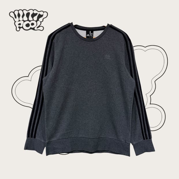 아디다스 삼선 맨투맨 XL 진그레이