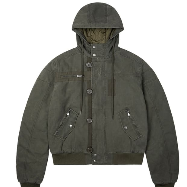 Button Placket Cotton Ma-1 Jacket (Khaki