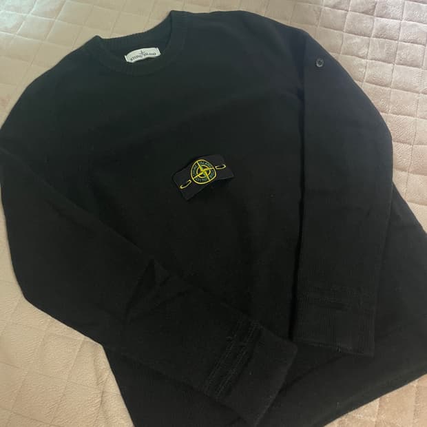 스톤아일랜드 램스울 니트 맨투맨 블랙M